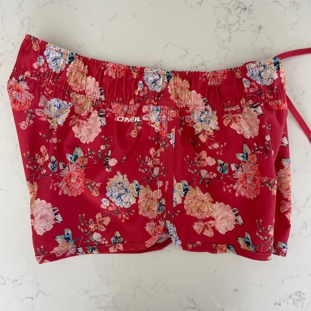 O'Neill Hyperfreak Floral Print Pull On Poly Blend Board Shorts Multi Color Sz M